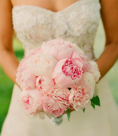 bó hoa cưới mẫu đơn hồng nhẹ nhàng, xinh xắn thể hiện tình yêu đôi lứa