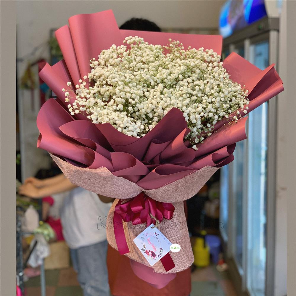 bó hoa baby trắng tặng người yêu nhân dịp valentine