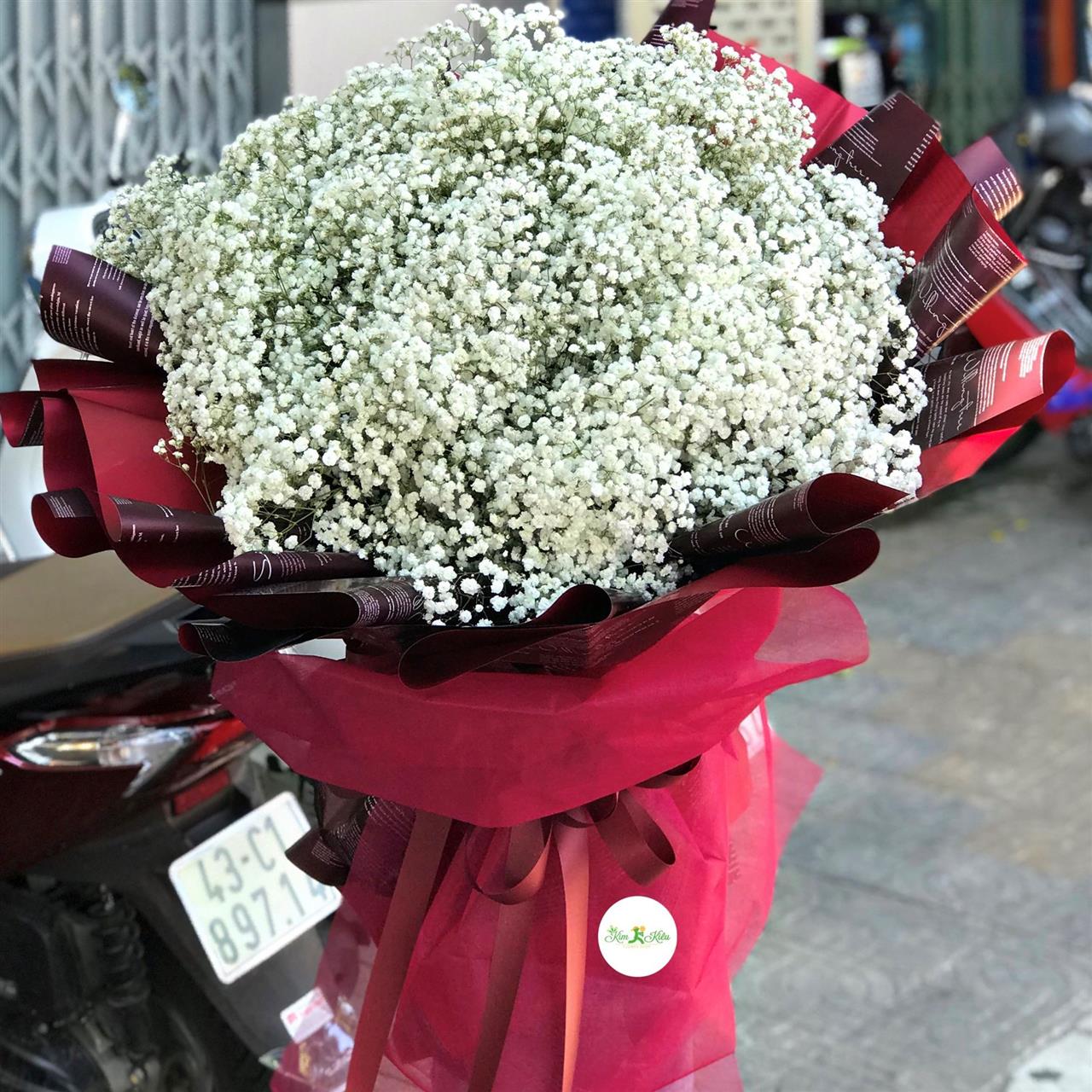 Bó hoa baby trắng kiểu bó tròn, to,có thể để khô