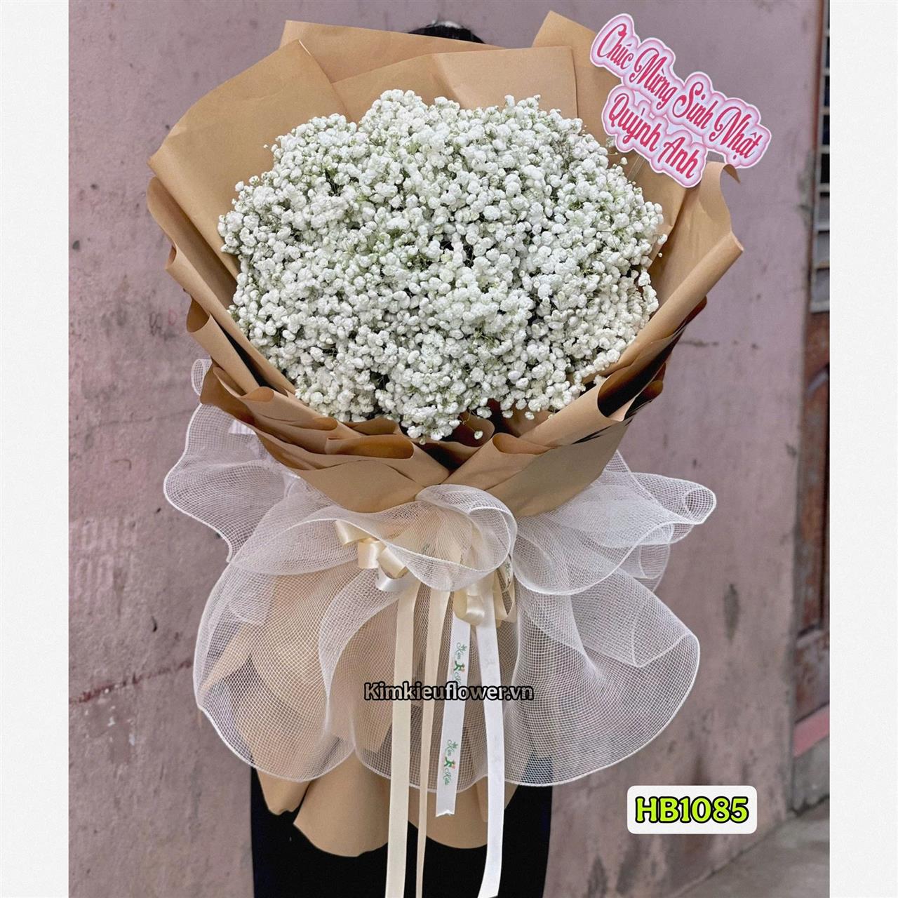 Bó hoa baby trắng với vẻ đẹp trắng tinh khôi