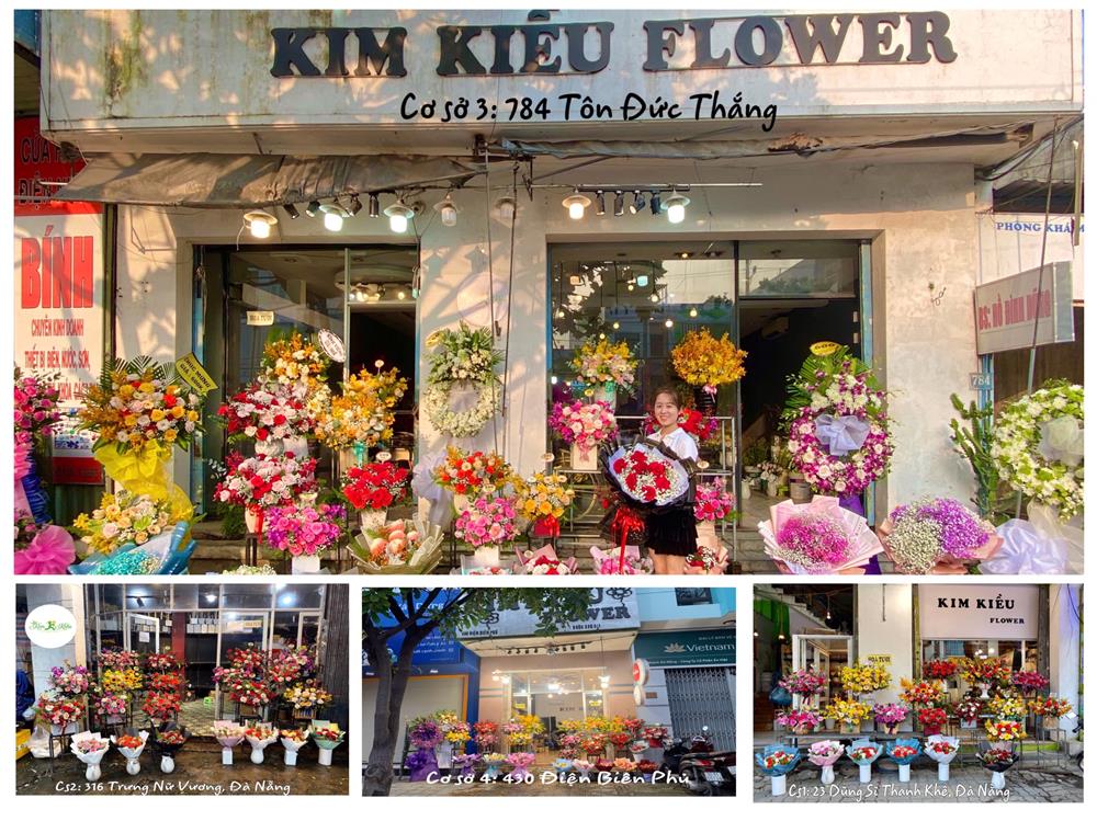 4 cơ sở của shop hoa Kim Kiều tại TP. Đà Nẵng