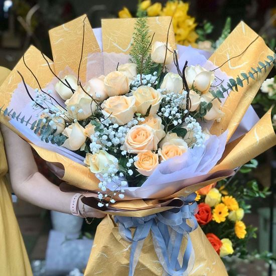 Bó hoa hồng mỡ gà - HB13