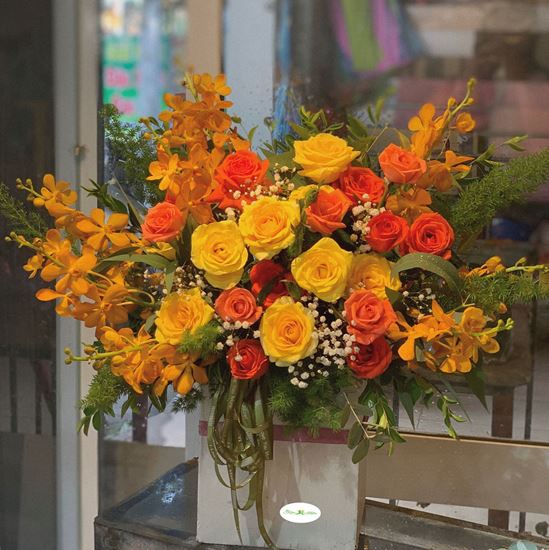 Hoa giỏ hồng vàng,lan vàng-HG91