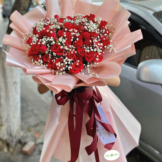 Hoa hồng bó lớn sắc đỏ - HB49