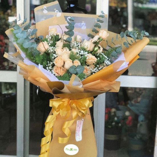 Bó hoa hồng mỡ gà - HB54