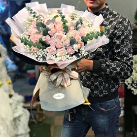 Bó hoa hồng pastel - HB66