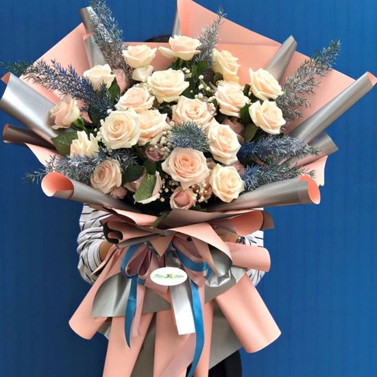 Bó hoa hồng kem - HB70