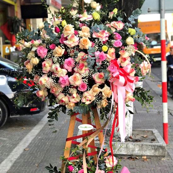 Kệ hoa hồng dâu, hồng son môi- KH02