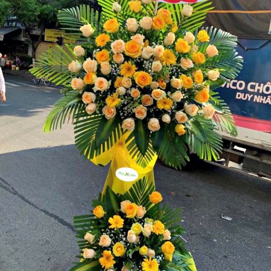 Kệ hoa hồng vàng, đồng tiền vàng- KH16