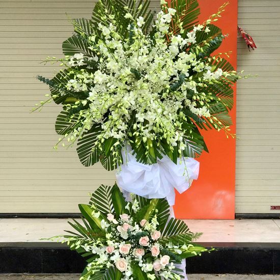 Kệ hoa viếng lan trắng- KV20