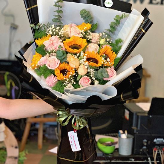 Bó hoa hồng, hướng dương-BI81