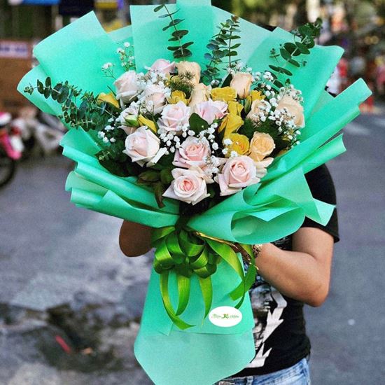 Bó hoa hồng kem-HB84