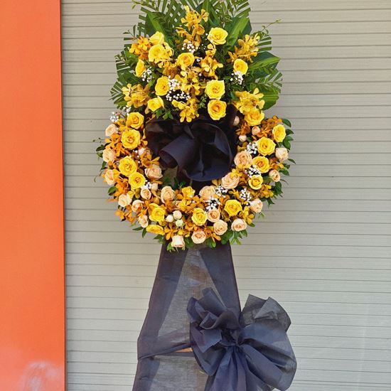 Vòng hoa hồng vàng, lan vàng-KV34