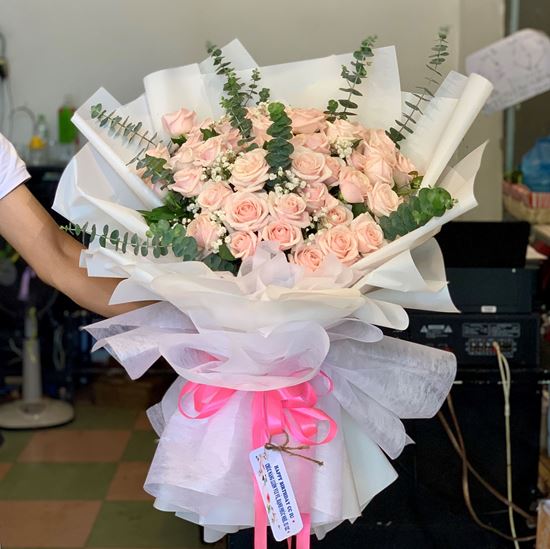 Bó hoa hồng kem-HB87