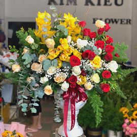 Bình hoa địa lan, hồng đỏ-BI54