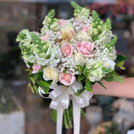 Bó hoa cưới mõm sói, hồng kem-HC21