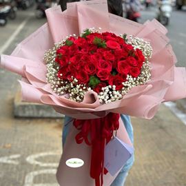 Hoa hồng bó sắc đỏ- HB50