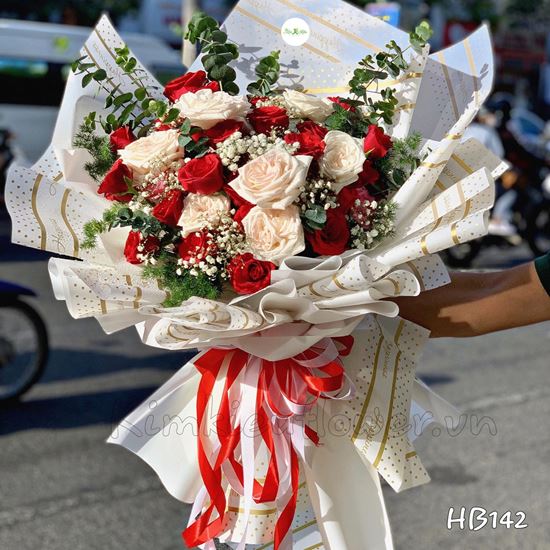 Bó hoa hồng Ohara, hồng đỏ-HB142