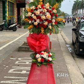 Kệ hoa hồng đỏ, lan vàng- KH15