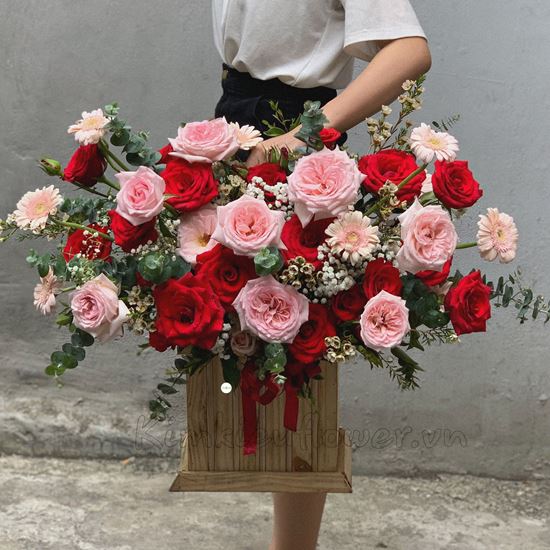 giỏ hoa Ohara hồng - HG211