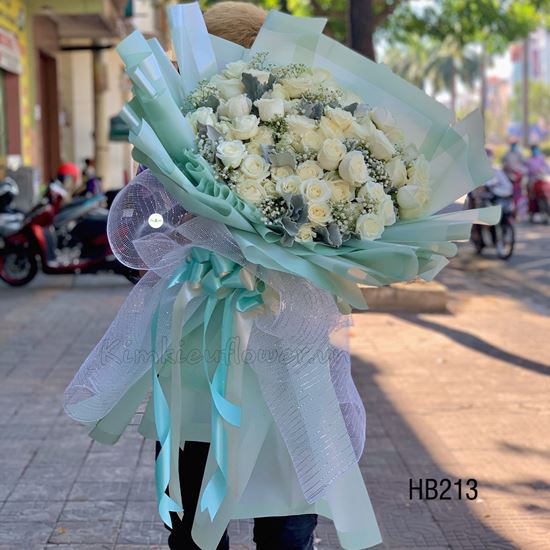 Bó hoa hồng trắng - HB213