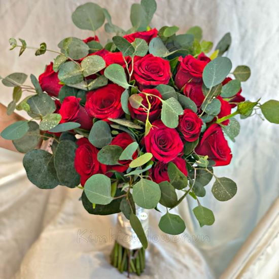 Bó hoa cưới hồng đỏ  - HC42