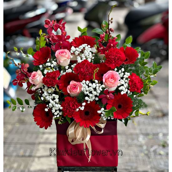 Giỏ hoa lan, hoa hồng - HG409