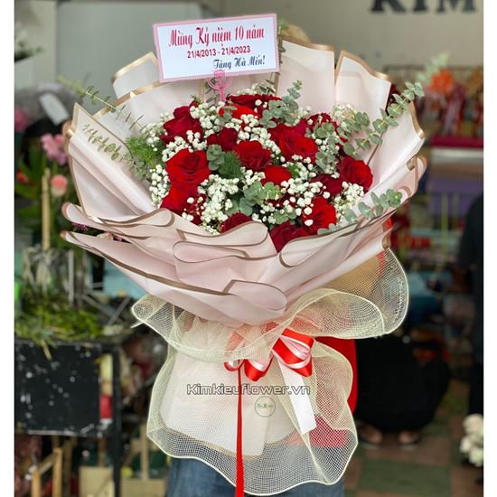 Bó hoa hồng đỏ  BÓ TRÒN - HB439