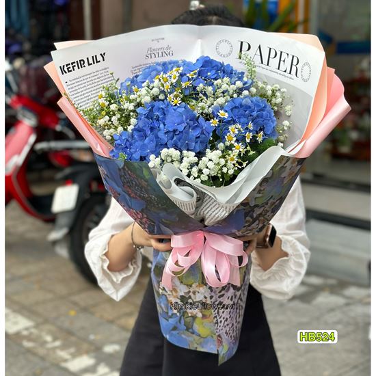 Bó hoa cẩm tú cầu xanh - HB524