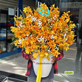 Bình hoa lan vàng mokara - BI268