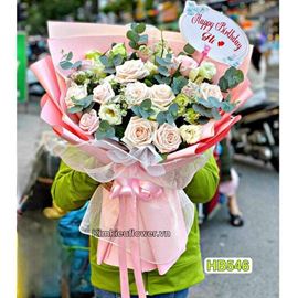 Bó hoa hồng kem - HB546