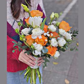 Bó hoa cưới mao lương mix cam quốc vương - HC88
