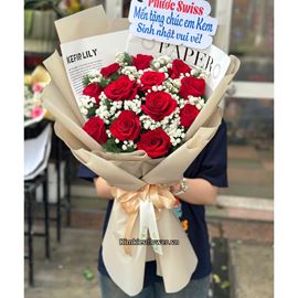 Bó hoa hồng đỏ - HB854