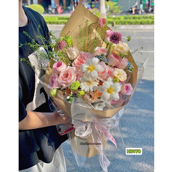 Bó hoa chúc mừng tulip mix hoa hồng - HB967