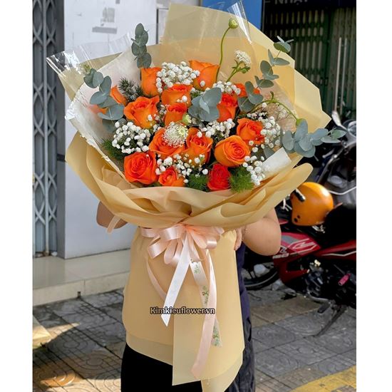 Bó hoa hồng cam quốc vương - PN30