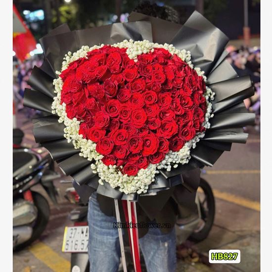 Bó hoa trái tim đỏ -PN70