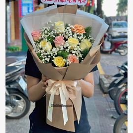 Bó hoa chúc mừng hồng shimmer mix hồng victo - HB1033