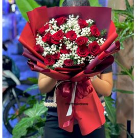 Bó hoa chúc mừng hồng đỏ eku - HB1045