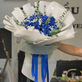 Bó hoa hồng xanh-HB124