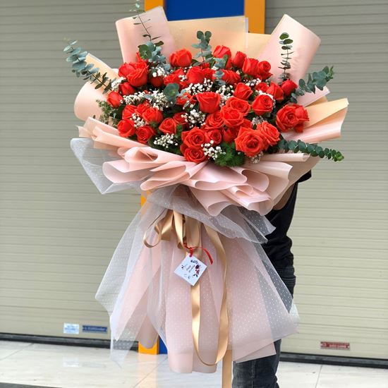 Bó hoa hồng cam ớt - HB133