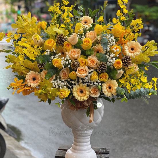 Bình hoa hồng, lan vũ nữ- BI79