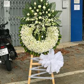 Vòng hoa cúc trắng, lan trắng - KV50