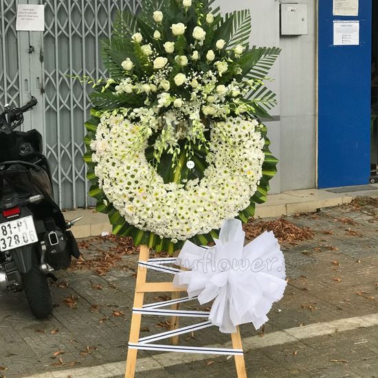 Vòng hoa cúc trắng, lan trắng - KV50