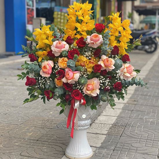 Bình hoa hồng juliet, địa lan - BI82