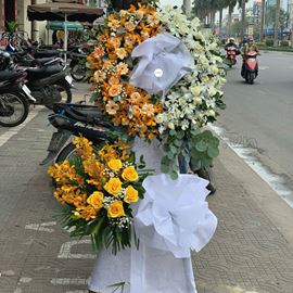 Vòng hoa hồng trắng, hồng vàng - KV64