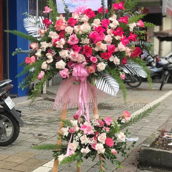 Kệ hoa hồng pastel, hồng dâu - KH55