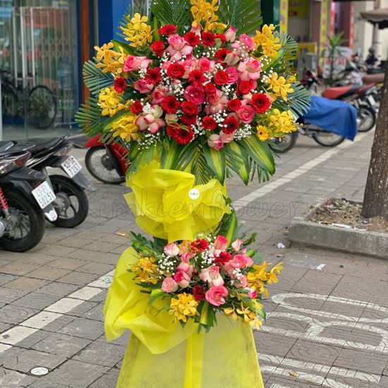 Kệ hoa hồng đại hỷ, lan vàng - KH56