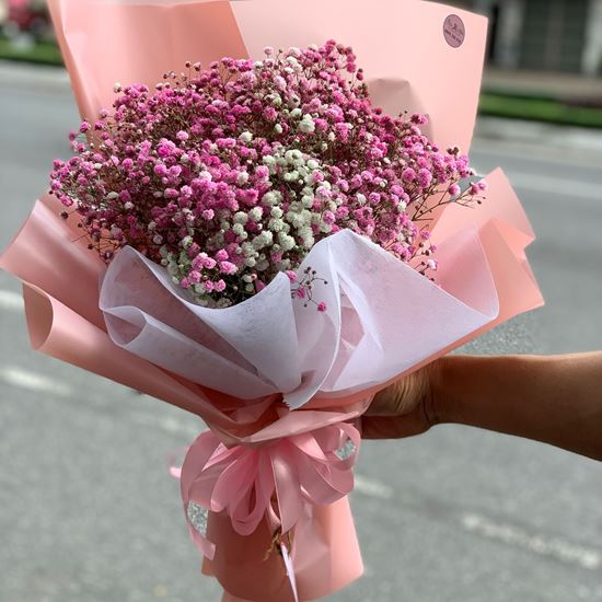 Bó hoa baby trắng mix hồng - HB167