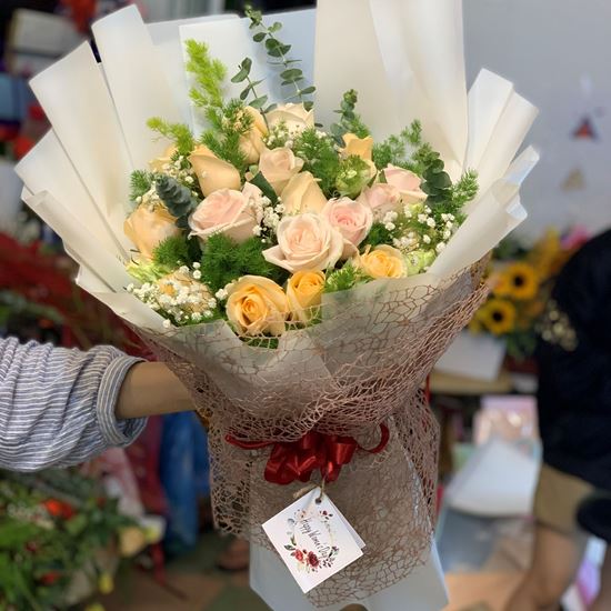 Bó hoa hồng mỡ gà - HB182