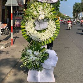 Vòng hoa lan trắng, lan hồ điệp - KV70